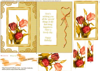 Gold Tulip Pyramid Foldback Card