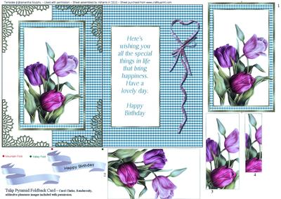 Blue Tulip Pyramid Foldback Card