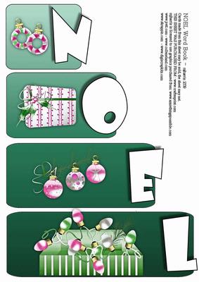 Noel Word Book Green & Pink
