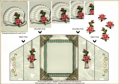 Rose Pyramage Reverse Gate Fold Card 4