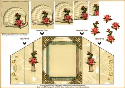 Rose Pyramage Reverse Gate Fold Card 5