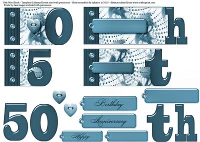 50th Word Book Teal