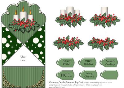 Christmas Candles Diamond Top Card