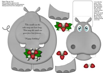 Hippo Flip-up Card