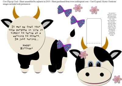 Cow Flip-up Card