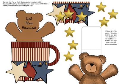 Patriotic Bear Flip-up Card