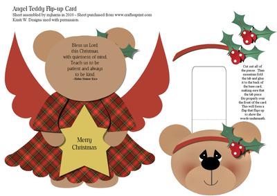 Angel Teddy Flip-up Card