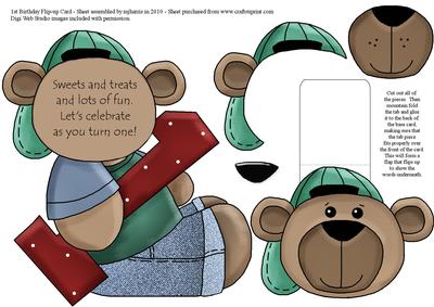 1st Birthday Flip-up Card