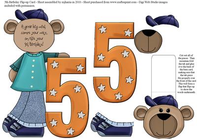 5th Birthday Flip-up Card