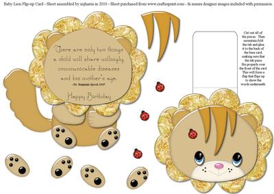 Baby Lion Flip-up Card