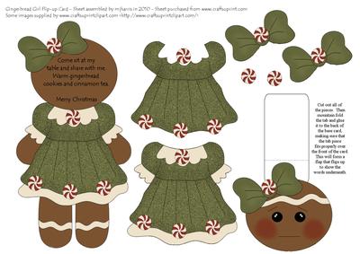 Gingerbread Girl Flip-up Card