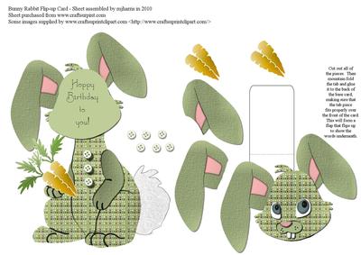 Bunny Rabbit Flip-up Card