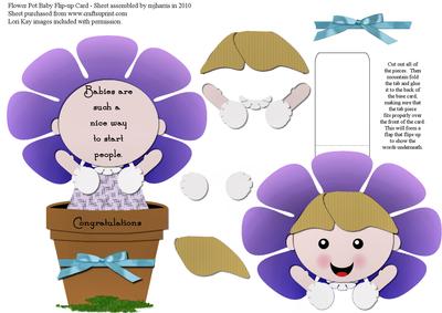 Flower Pot Baby Flip-up Card