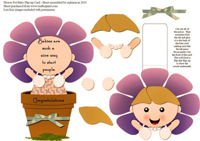 Flower Pot Baby 2 Flip-up Card