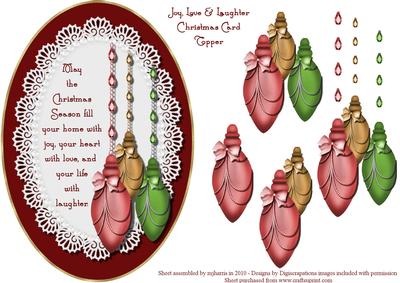 Joy, Love & Laughter Christmas Card Topper