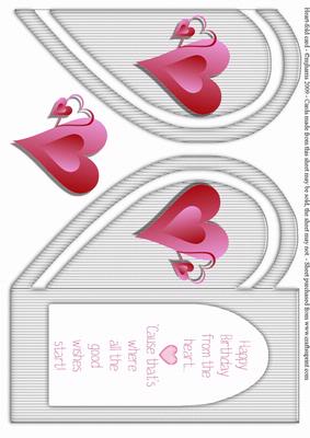 Heart-fold Birthday Card with Hearts