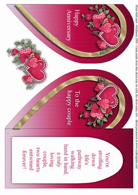 Heart-fold Anniversary Card with Hearts