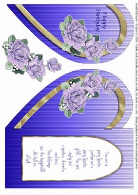 Heart-fold Birthday Card with Flowers and Pearls
