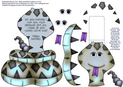 Rattlesnake Birthday 2 Flip-up Card