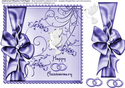 Happy Anniversaryt Card Topper - Purple