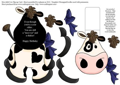 Moo-tiful Cow Flip-up Card