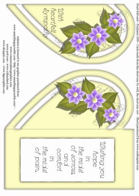 Heart-fold Sympathy Card Yellow