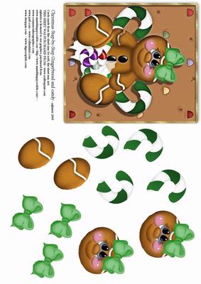 Christmas Gingerbread and Candy Step-by-step Topper