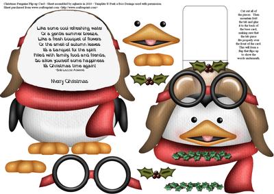 Christmas Penguin Flip-up Card