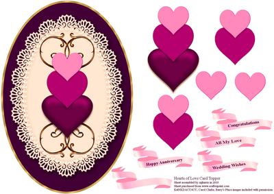 Hearts of Love Card Topper 2