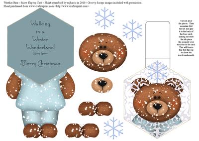 Weather Bear - Snow Flip-up Card