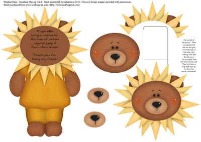 Weather Bear - Sunshine Flip-up Card