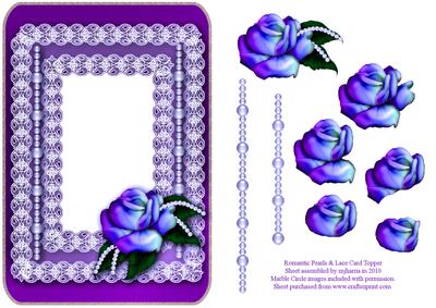 Romantic Pearls & Lace Card Front 6