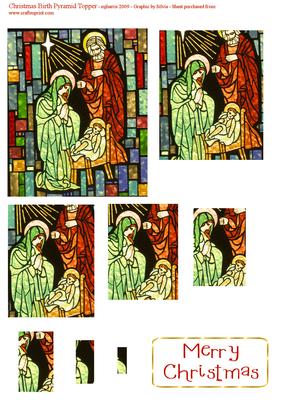 Stained Glass Christmas Pyramid