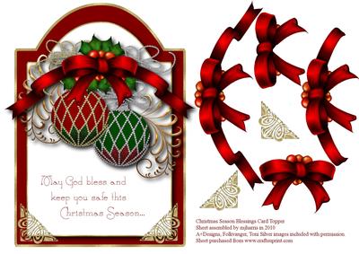 Christmas Season Blessings Card Topper