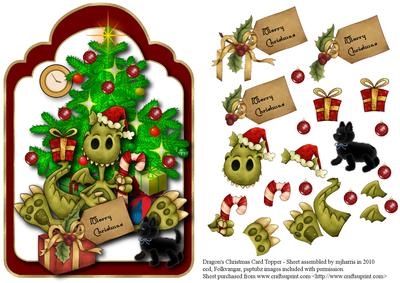 Dragon's Christmas Card Topper