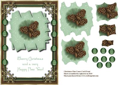 Christmas Pine Cones Card Front
