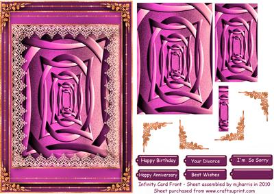 Infinity Card Front in Hot Pink