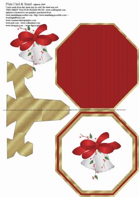 Christmas Bells Plate Card