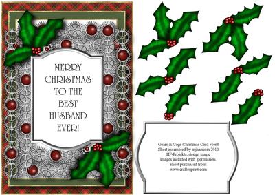 Gears & Cogs Husband Christmas Card Front