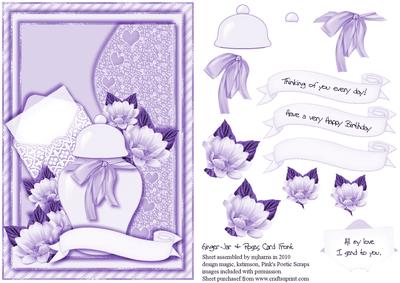 Ginger Jar & Roses Card Front 4