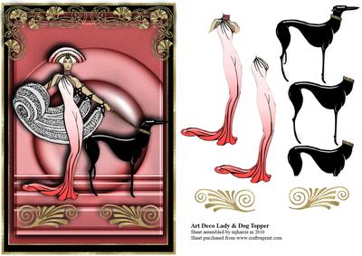Art Deco Lady & Dog Topper