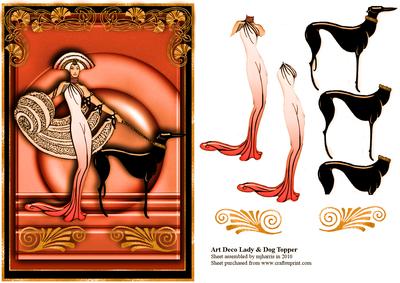 Art Deco Lady & Dog Topper 2