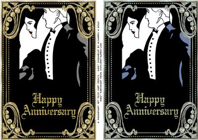 2 Anniversary Art Deco Card Fronts