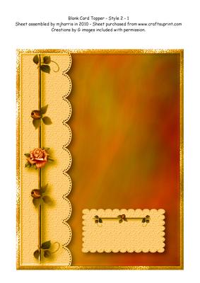 Blank Card Topper - Style 2 - 2