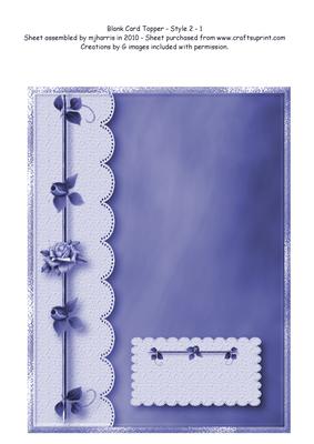 Blank Card Topper - Style 2 - 6