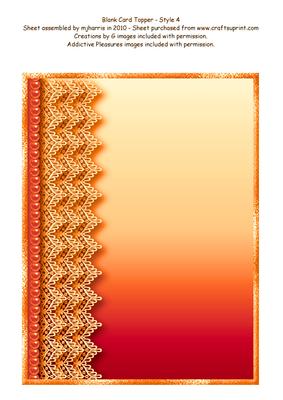 Blank Card Topper - Style 4 -6