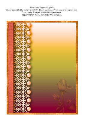 Blank Card Topper - Style 5 - 2