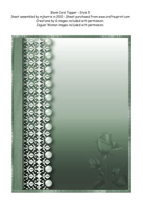 Blank Card Topper - Style 5 - 9