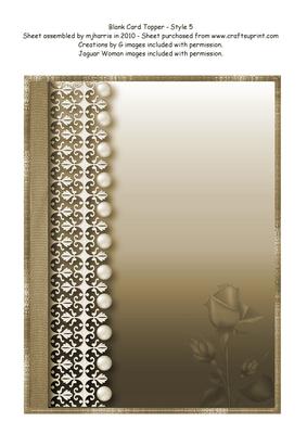 Blank Card Topper - Style 5 - 10