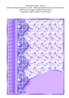 Blank Card Topper - Style 6 - 4